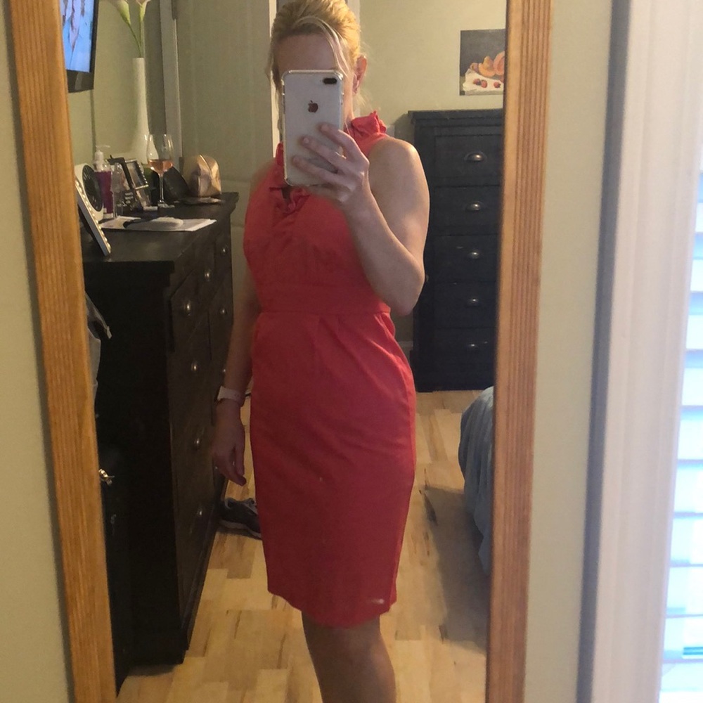 Coral pencil dress
